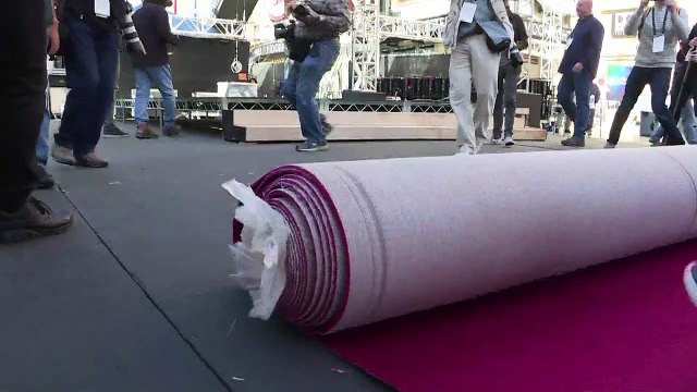 Red carpet is rolled out ahead of the 2017 Oscars