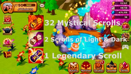 [Summoners War: Sky Arena] invocations 32 Mystical Scrolls, 2 Scrolls of L&D and 1 Legendary Scroll
