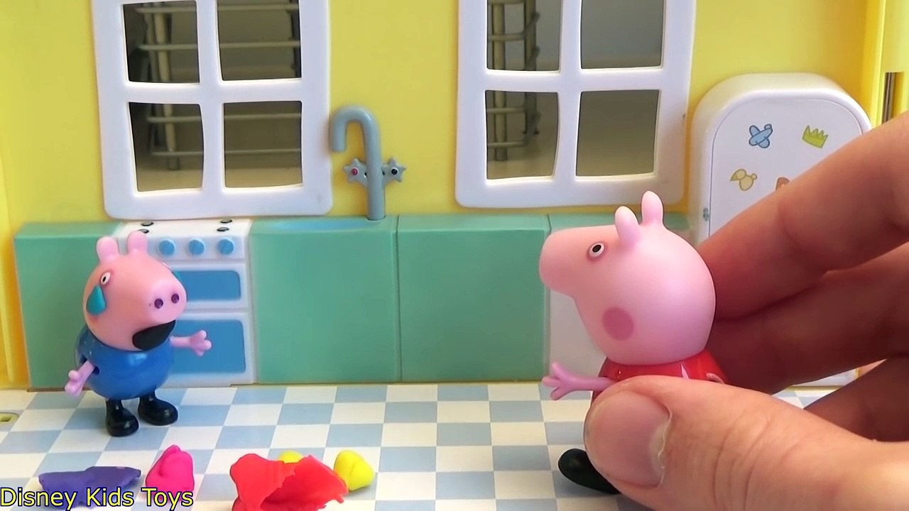 Peppa Pig Play Doh Ice Cream English Episode with Cry Baby George Funfair Holiday Set Toys