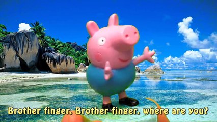 Finger Family Shark VS Peppa Pig Nursery Rhymes For Children Funny Finger Battle Sea Monster-_ewiGW1FA1U