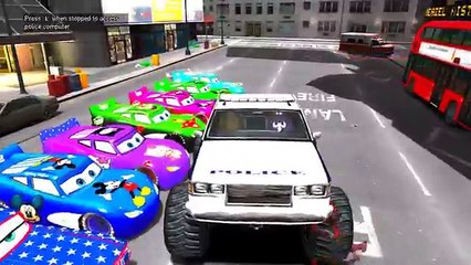 New Style Spiderman and Deadpool Crazy Stuff Police Monster Truck Nursery Rhymes Action