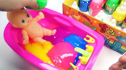 KID Song l Numbers, Counting Baby Doll Colours Slime Bath Time - Toymonster-HGe5JtLoOmA