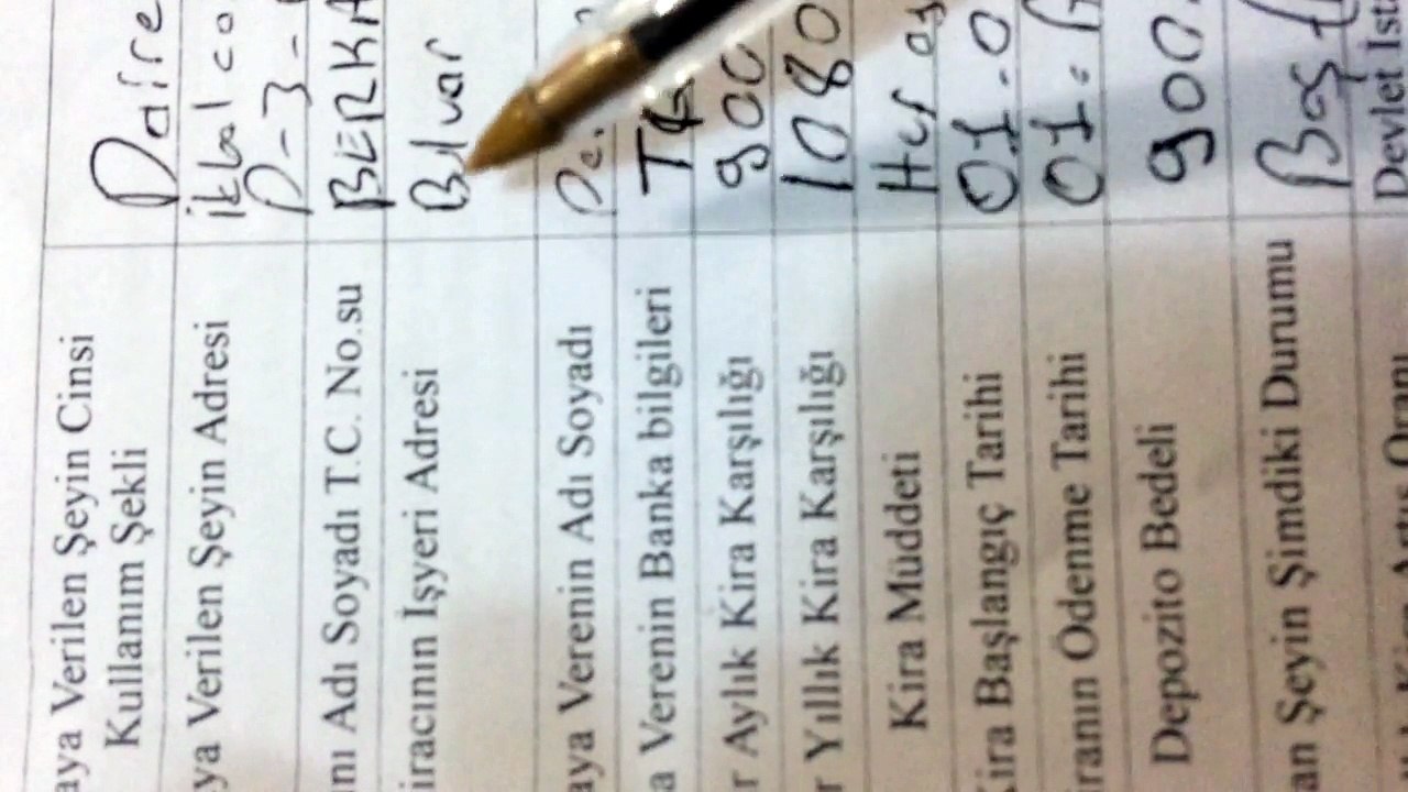 Kira kontratı nasıl doldurulur örnek-kira sözleşmesi nasıl yapılır