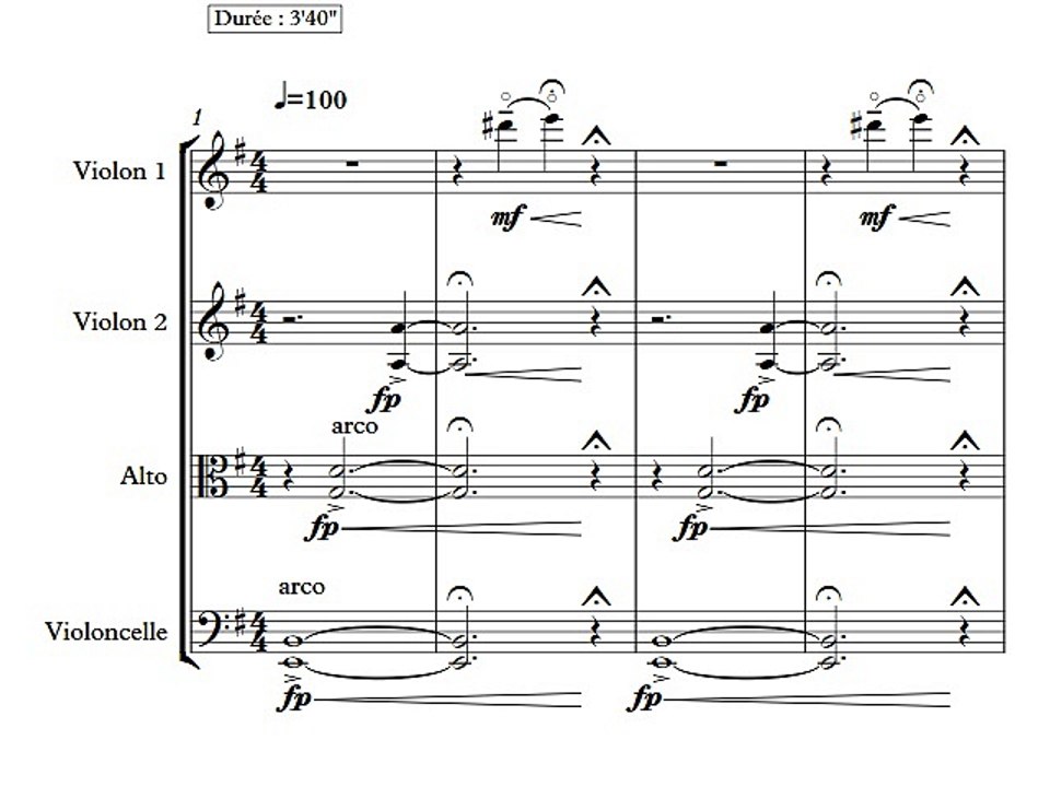 Quatuor à cordes "Clems" - String quartet - 3e tableau - Olivier Costa