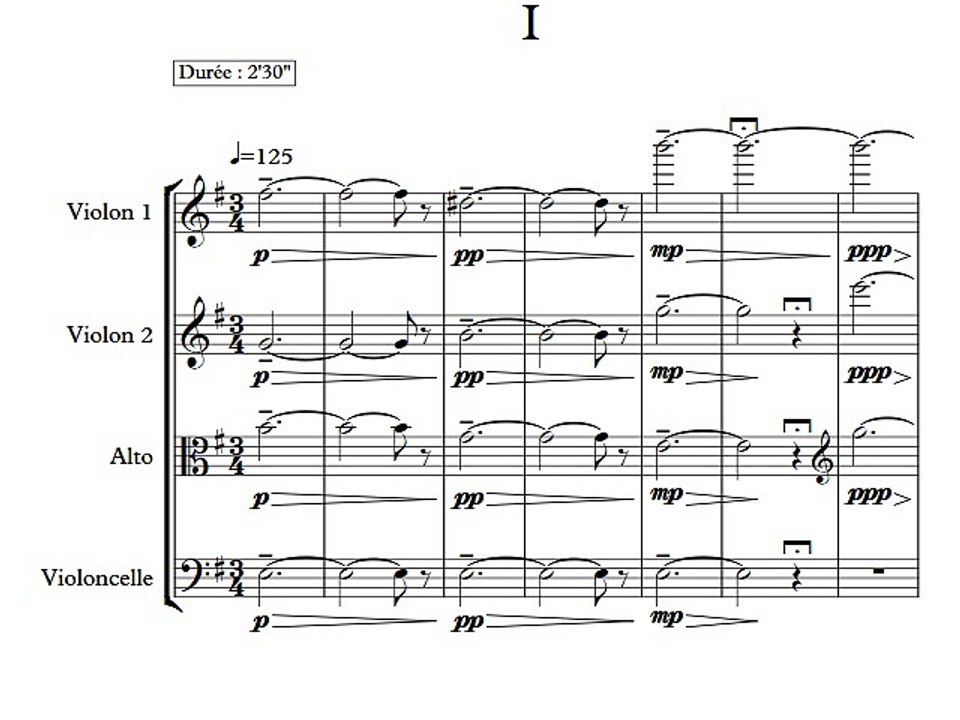 Quatuor à cordes "Clems" - String quartet - 1er tableau - Olivier Costa