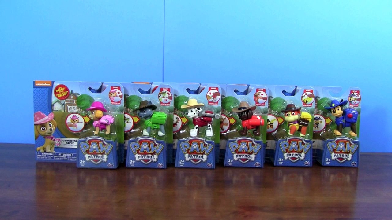 PAW PATROL Cowboy Hero Pup Series Action Pack Pups COMPLETE SET Toy Review Chase, Marshall, Skye, R