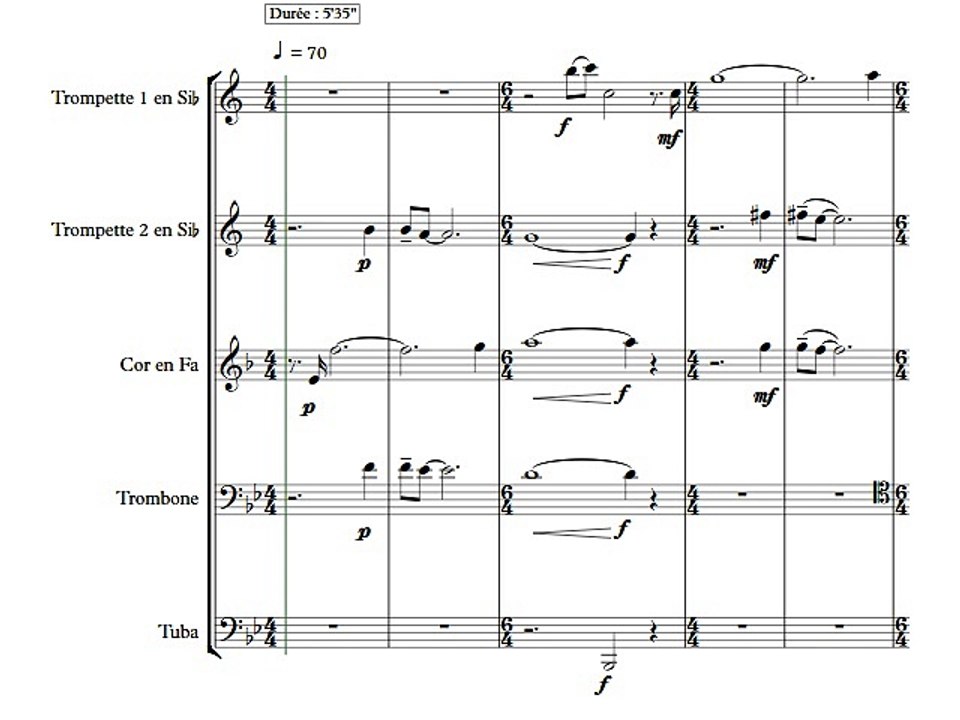 Quintette de cuivres " ♂ " Brass quintet - Olivier Costa - 1 Bipède