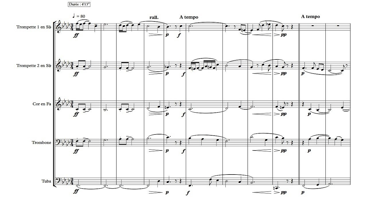 Quintette de cuivres " ♂ " Brass quintet - Olivier Costa - 2 Nomade