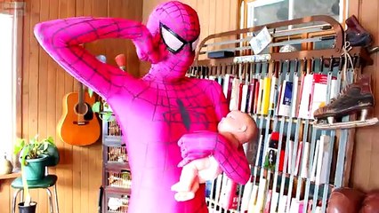 Spiderman & Pink Spidergirl vs Spiderbaby vs Doctor & Frozen Elsa - Fun Superhero In Real