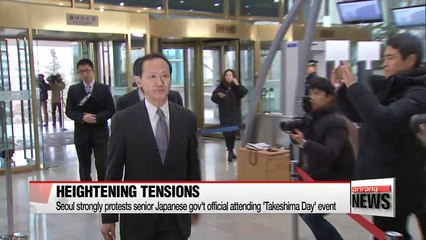 : Korea summons minister at Japan's embassy in Seoul in protest to Tokyo sending senior Cabinet member to Japan's so-called 'Takeshima Day'