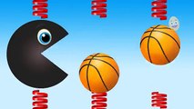 Learn Colors Pacman For Toddlers Kids - Basketball - Spring Colors Packman Learning Colour