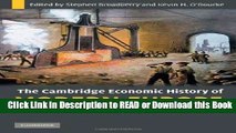 Best PDF The Cambridge Economic History of Modern Europe: Volume 1, 1700-1870 Audiobook Free