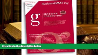 Best Ebook  Sentence Correction GMAT Preparation Guide (Manhattan GMAT Preparation Guide: Sentence