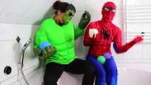 5 Colors Wet Balloons SpiderGirl In Real Life Learn Colours Balloon Finger Nursery Song Su