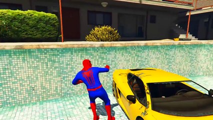 COLOR SUV COCHES de Transporte de Spiderman dibujos animados para los Niños a Aprender los COLORES Rimas de cuarto de niños