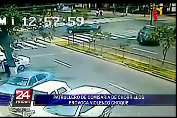 Patrullero policial causó accidente en Breña