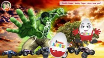 Hulk and Monster Truck RC Finger Family Song (Open Egg Suprise) Nursery Rhymes