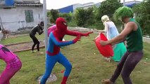 Spiderman vs Joker vs Frozen Elsa COLLOR BALL water balloons Baby kids Fun Superhero