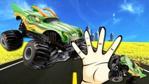 Finger Family Nursery Rhymes for Children Excavator Fire Engine | Monster Trucks Cartoons