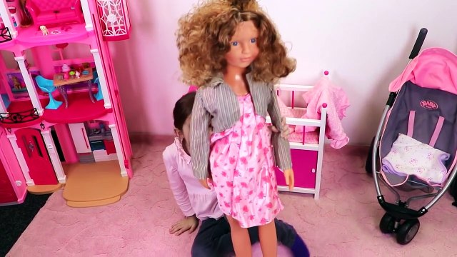 Feeding my Baby Doll with Slime & Gumball - transform crying silicon baby to My size giant doll-N-0GFZmlKKA