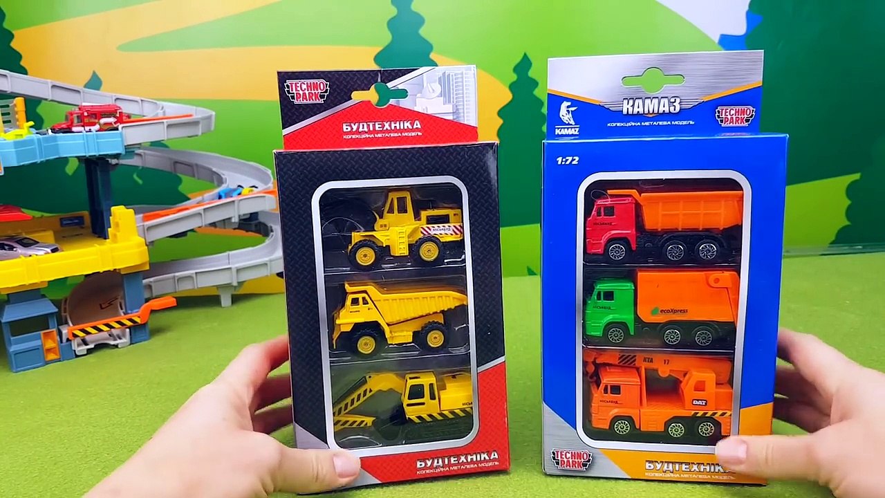 Working machines. #Toys  - transporter, garbage truck, truck crane, excavator, loader, dump truck.-MSOhBOpTeoE