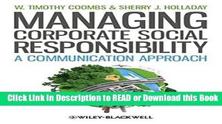 Download Free Managing Corporate Social Responsibility: A Communication Approach Online PDF