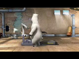 Running machine could be dangerous. (Funny bear)
