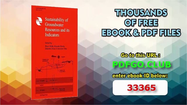 Sustainability of Groundwater Resources and its Indicators (IAHS Proceedings Reports)