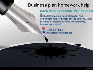 Business plan homework help
