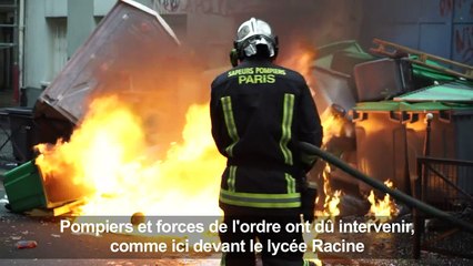Affaire Théo: des feux de poubelles devant des lycées à Paris