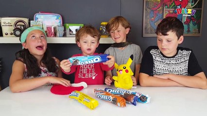 OREO SNEAKERS! Walking on COOKIES! MARSHMALLOW FLUFF FEET! FUNnel Vision Messy Kids Sticky