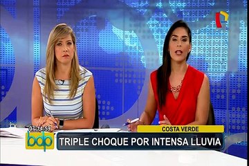 Triple choque en la Costa Verde por intensas lluvias
