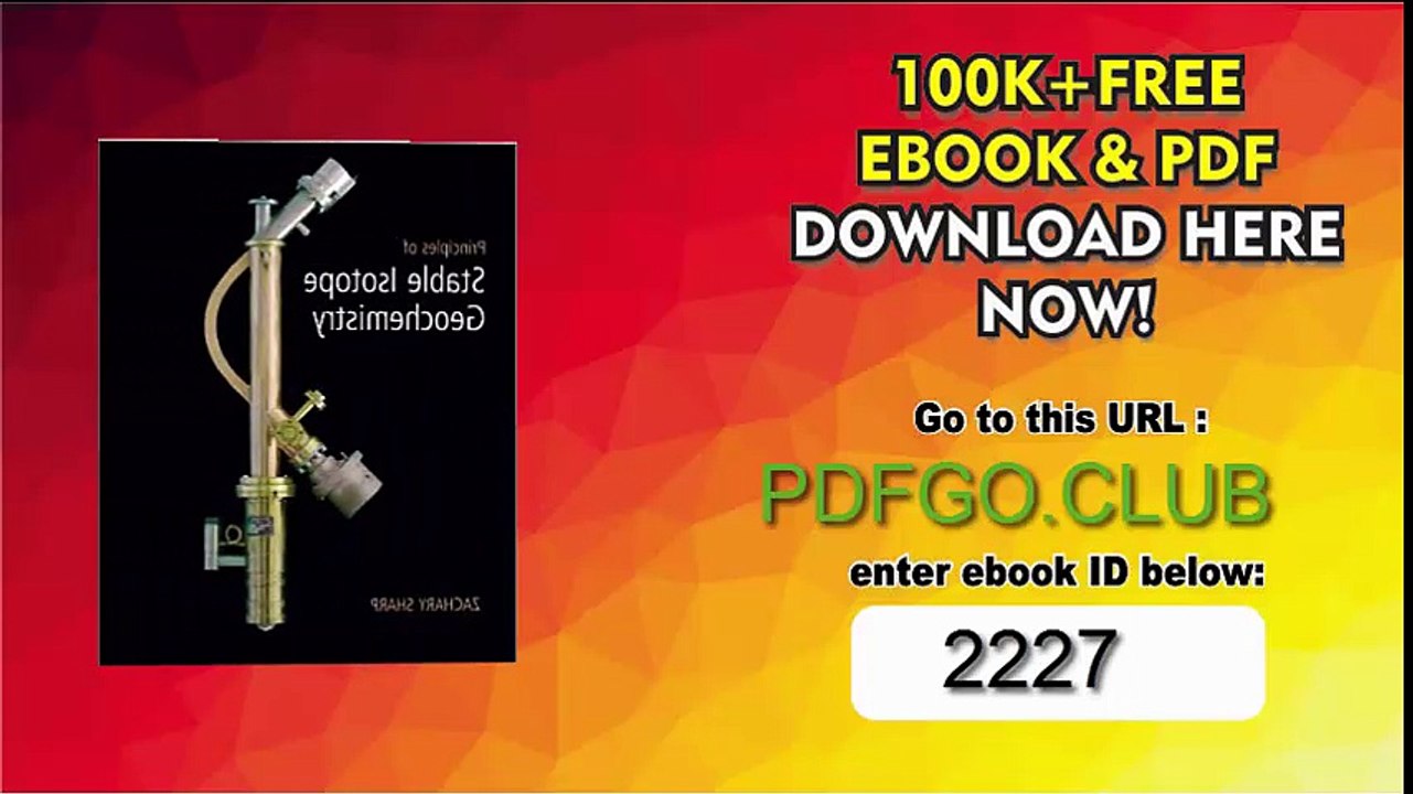 Principles of Stable Isotope Geochemistry 1st Edition