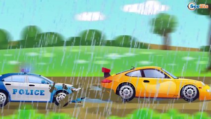 La Voiture de police Bleu et ses amis - 1H Compilation - Vidéo Éducative de Voitures Pour Enfants