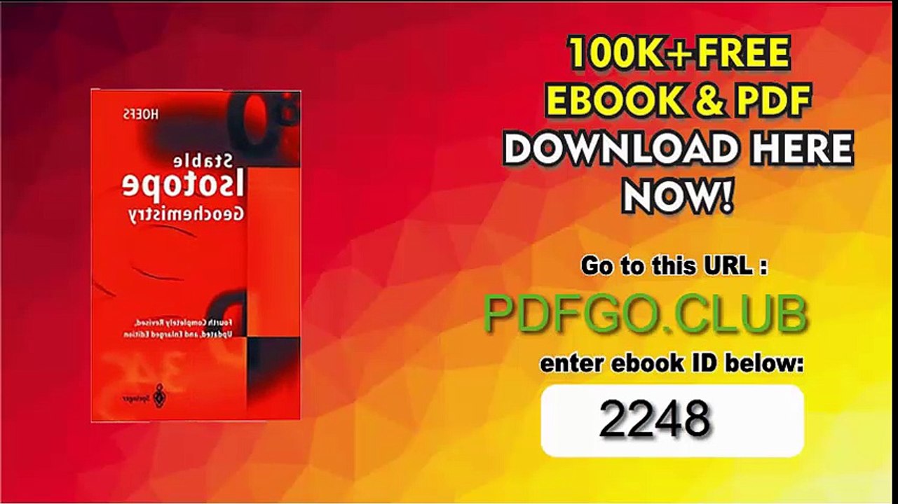 Stable Isotope Geochemistry 4th Rev Edition