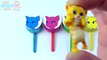 Play Doh Lollipop Clay Talking Tom Talking Angela Masha and The Bear Toys Learn Colors in