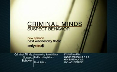 Criminal Minds : Suspect Behavior - Promo 1x12