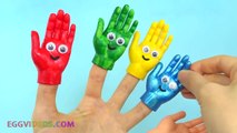 Aprender los Colores para Niños de Manos Pintadas Juguetes Dedo de la Familia Rimas Compilación EggV