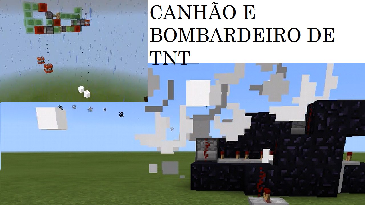 Canhões de TNT e bombardeiro de TNT no minecraft