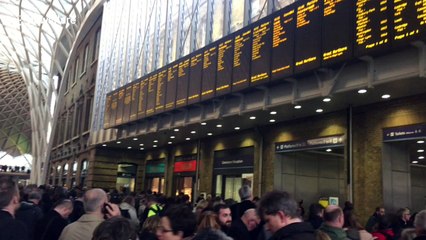 Storm Doris causes travel disruption at Kings Cross Station