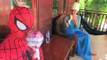 Congelados Elsa POO BOLAS de COLORES con Spiderman vs Joker Broma de los Superhéroes de la Diversión en la Vida Real