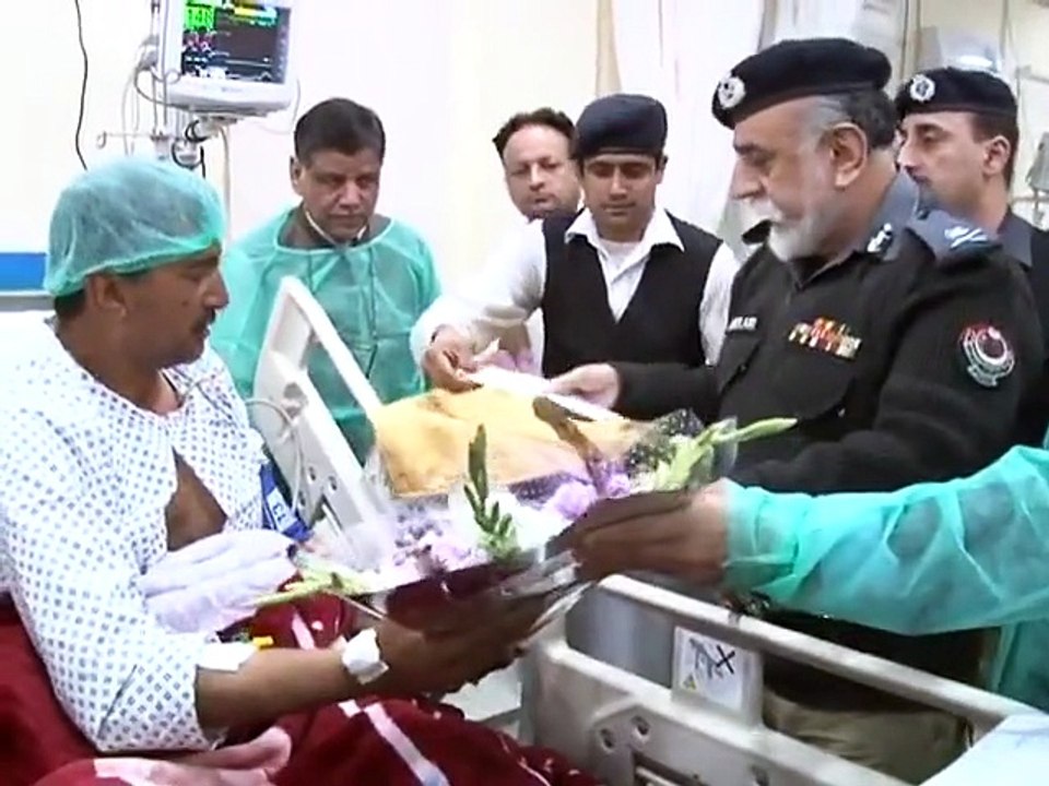 IG KPK Nasir Durrani Visits Injured of Charsadda Attack at Lady Reading Hospital, Peshawar