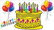 Learn Colors for Kids and Color Circle Birthday Cake Balloons Coloring Page