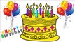 Learn Colors for Kids and Color Circle Birthday Cake Balloons Coloring Page