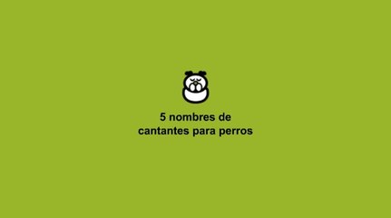 Nombres de cantantes para perros