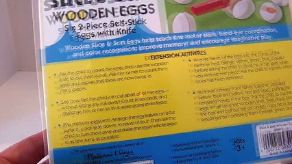 MELISSA & DOUG WOODEN EGG PLAY SET, LEARN COLORS WITH VELCRO CUTTING TOY FOOD-pWTkX5ie0GE