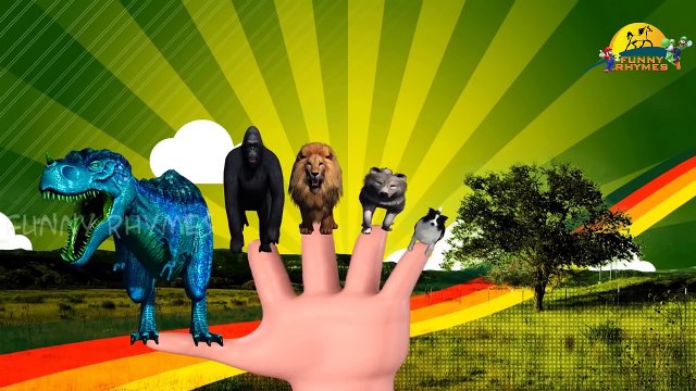 El león,el Tigre,Guepardo Dedo de la Familia 3d animales animados en inglés rimas de la Colección de 2 horas vid