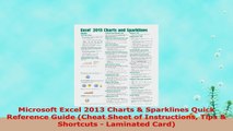 READ ONLINE  Microsoft Excel 2013 Charts  Sparklines Quick Reference Guide Cheat Sheet of
