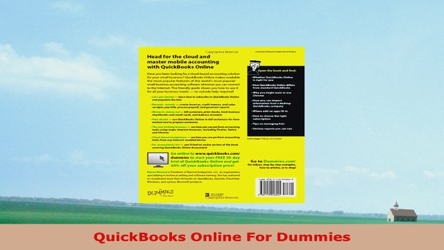 READ ONLINE QuickBooks Online For Dummies