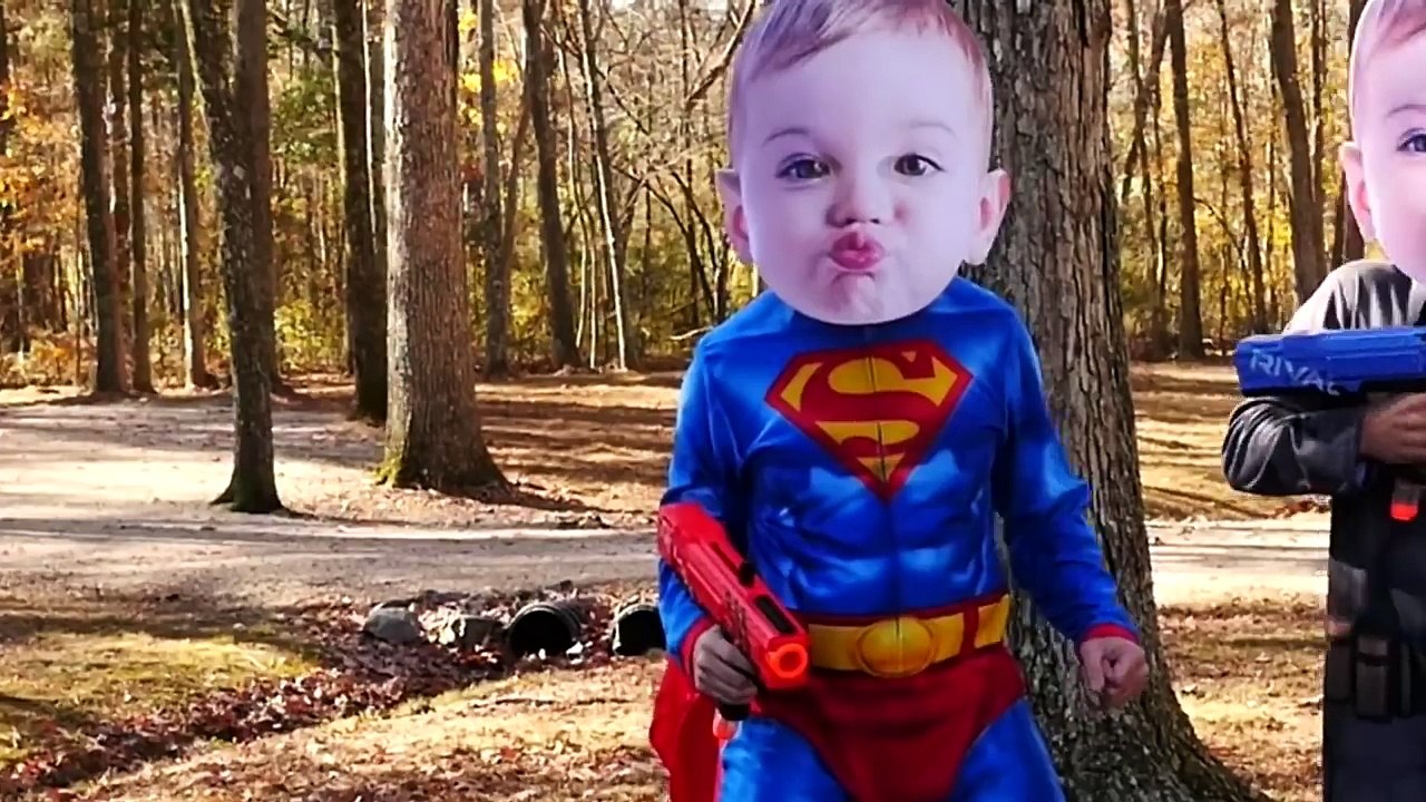 SPIDERMAN VS DEADPOOL Ultimate NERF WAR Superheroes in Real Life CRYING BABY Superhero Fun-egTIPhooa9c